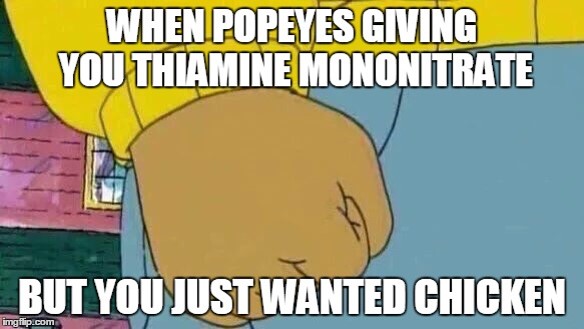 Meme developed by students in the Youth Food Educators Program targeting the non-food ingredients in Popeyes chicken.