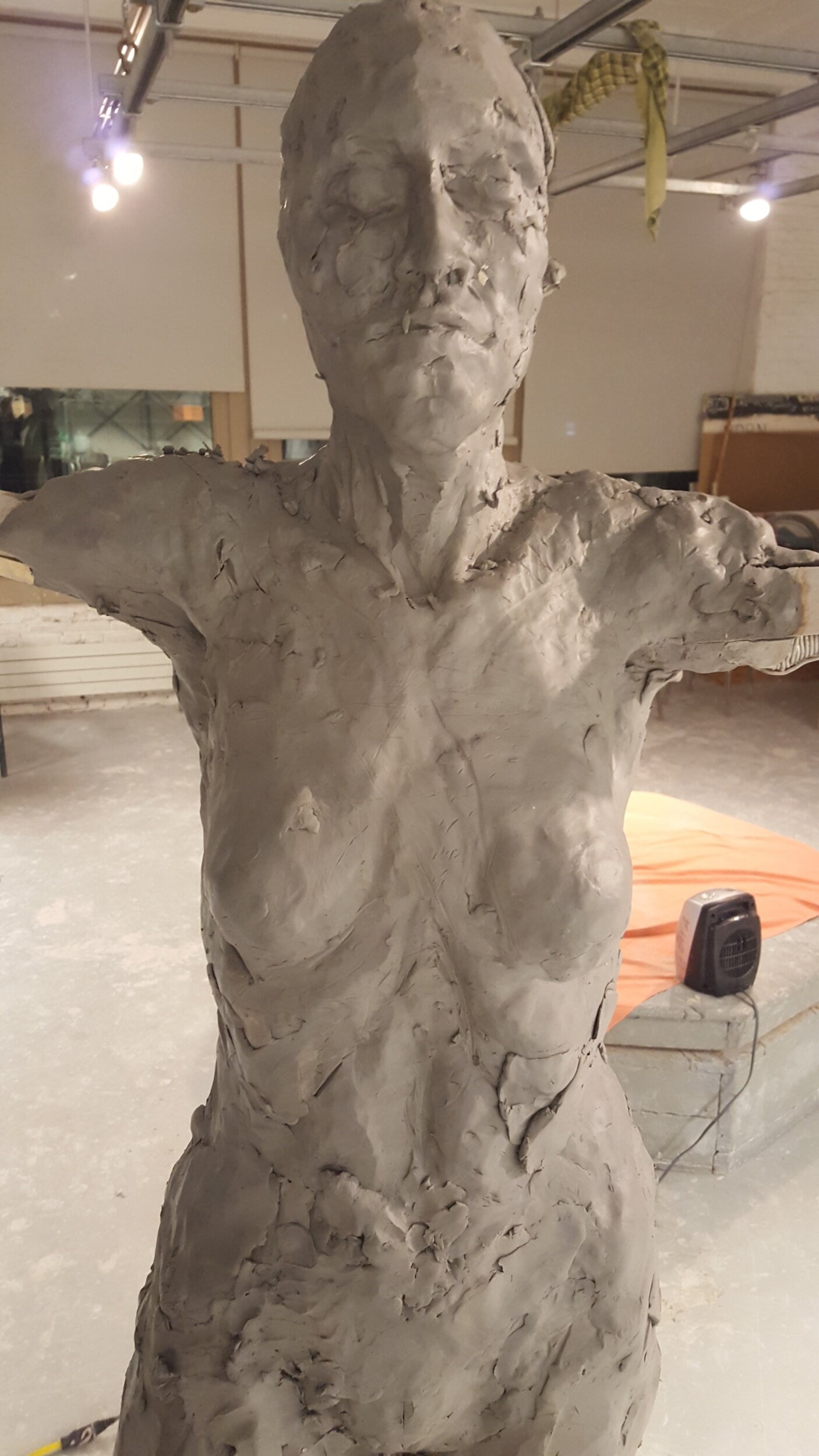 In progress shot of life size figure study Sculpture 