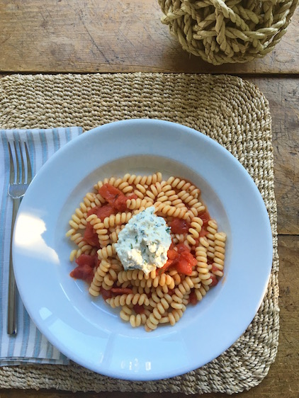 FUSILLI WITH TOMATOES & HERBED RICOTTA