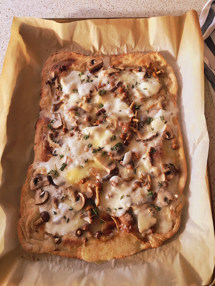 THREE CHEESE WILD MUSHROOM PIZZA