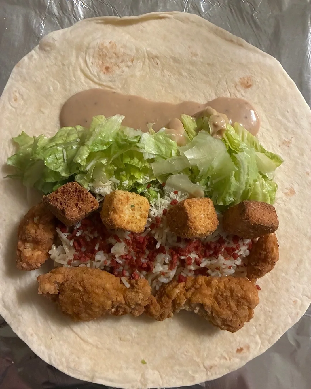 Chicken Caesar Burrito Attempt