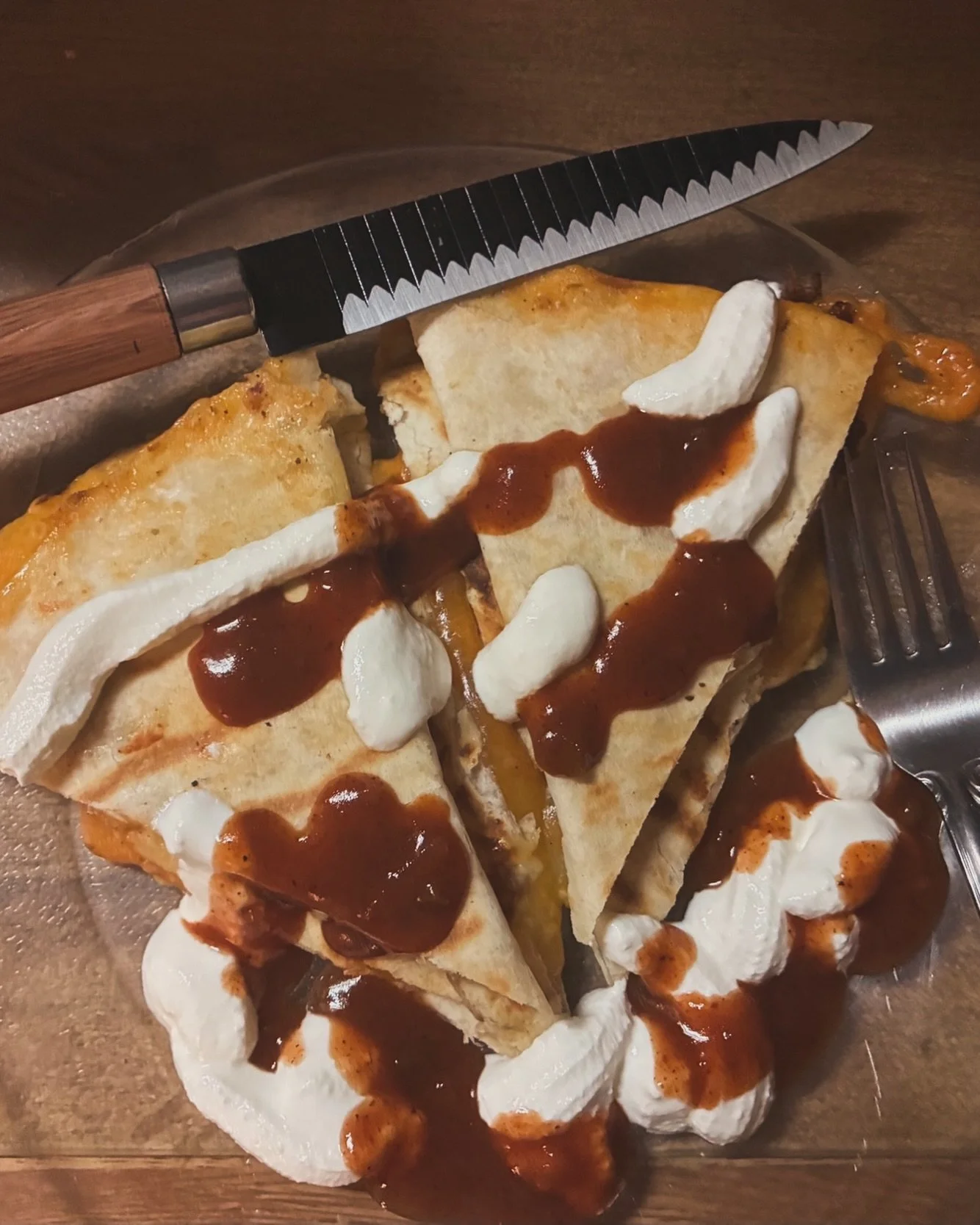 Late-night quesadilla experiment.
