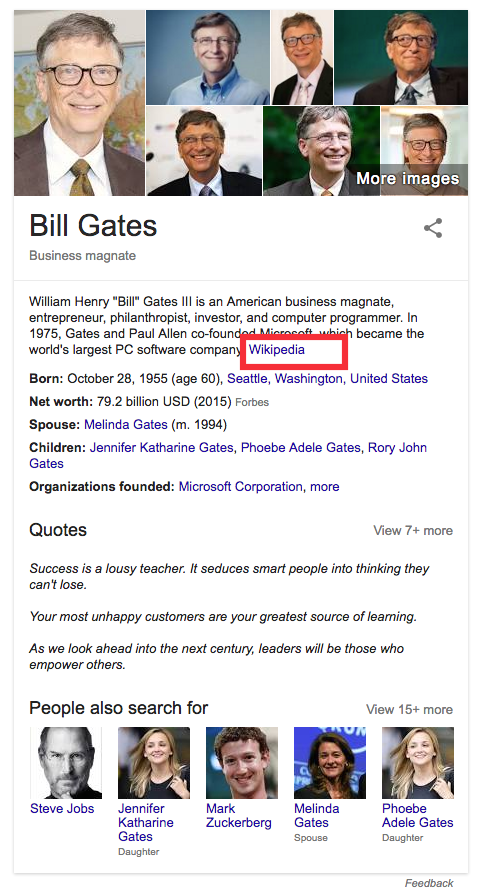 Bill Gates Google screen grab