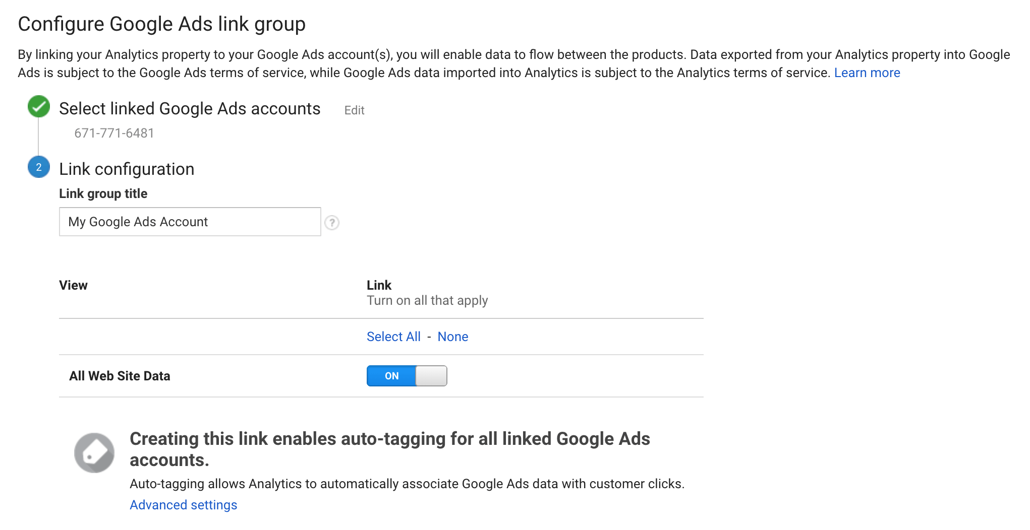 Linking Google Ads to Google Analytics