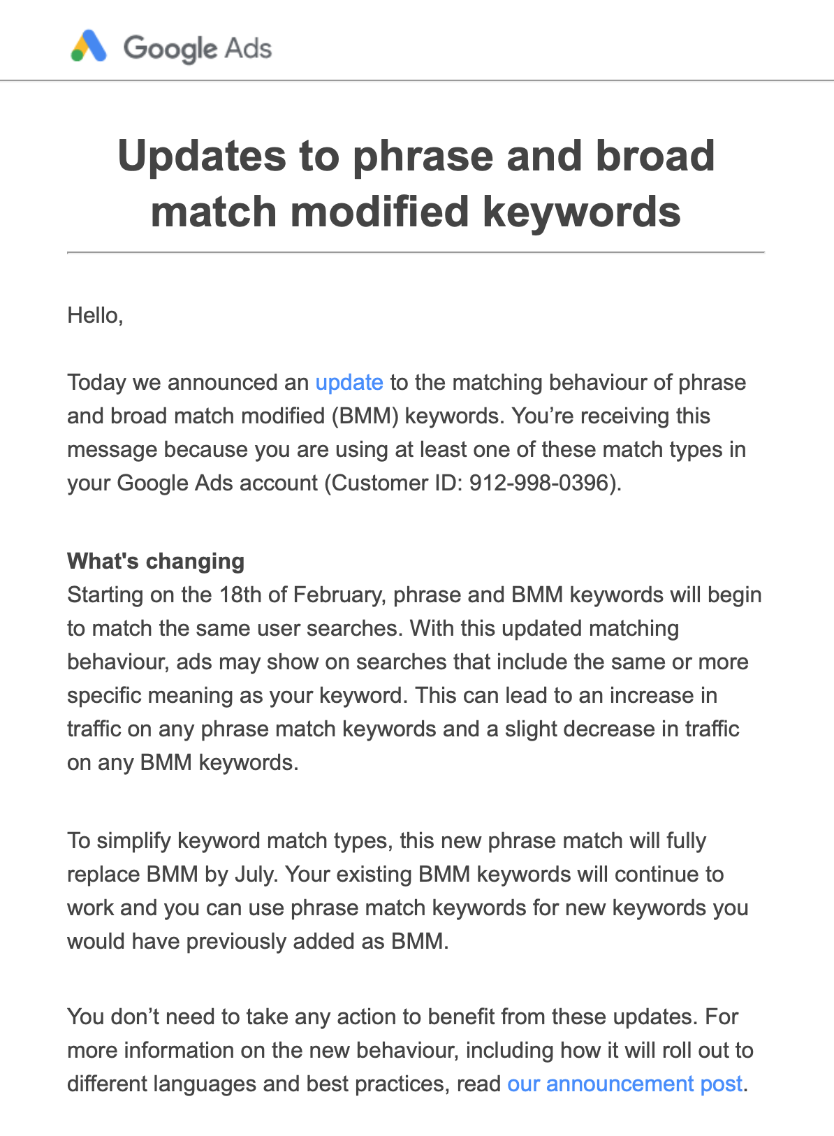 Breaking News Google Announces Keyword Match Type Changes Loves Data