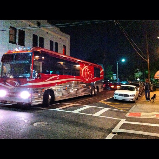 Rollin dirty in the Prevost at Old Miss in Oxford, Mississippi with @rayjohnstonband