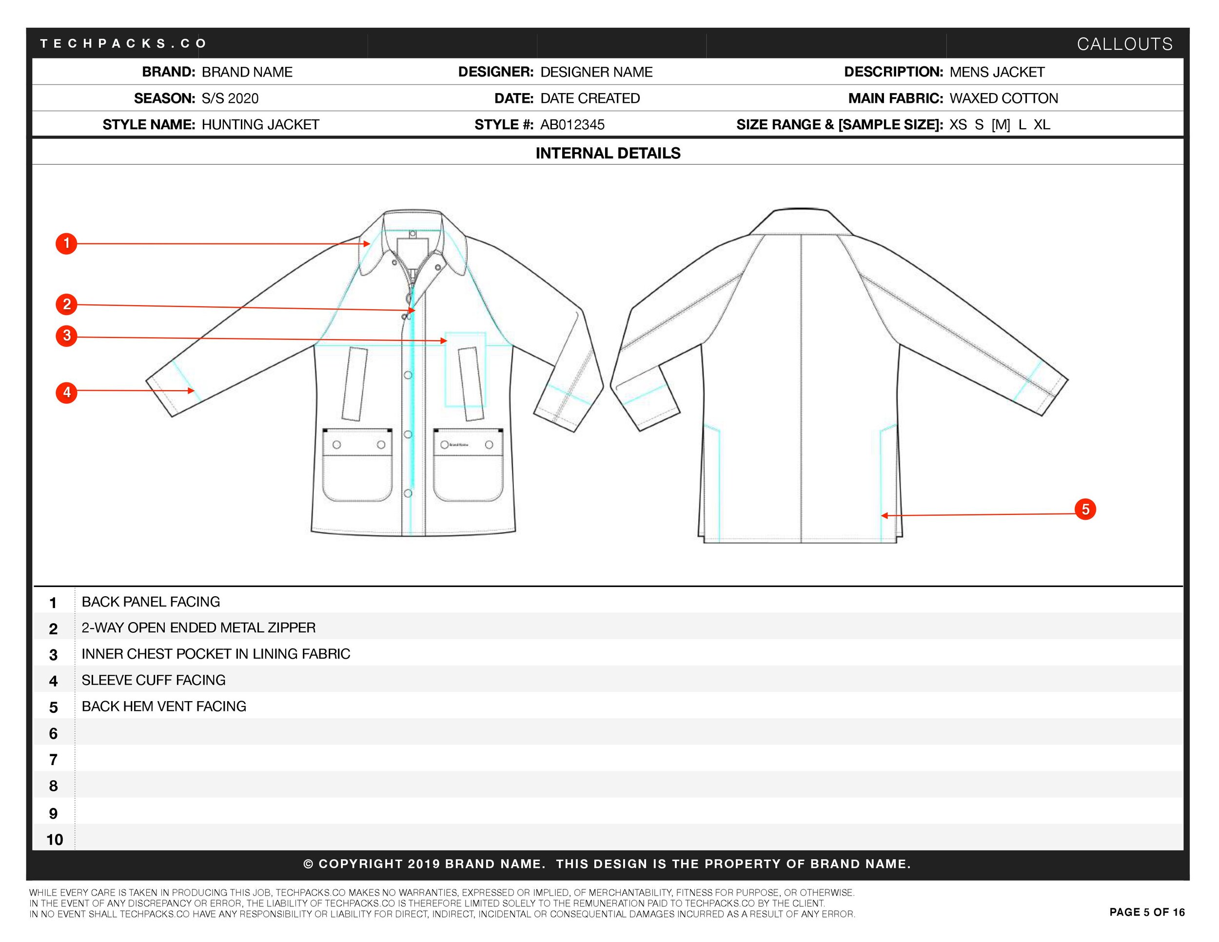 Sample Tech Pack - Free PDF Download — TECHPACKS.CO