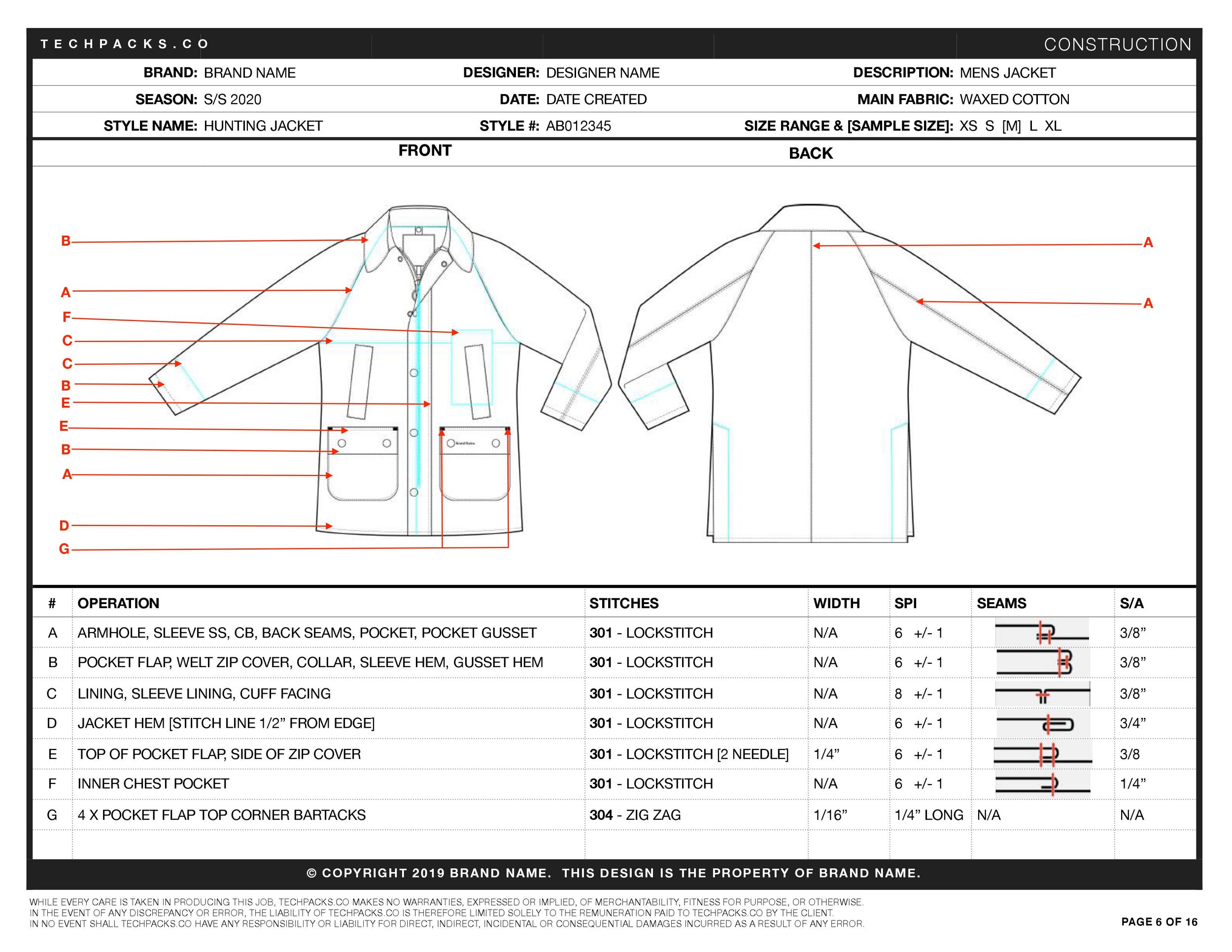 Sample Tech Pack - Free PDF Download — TECHPACKS.CO