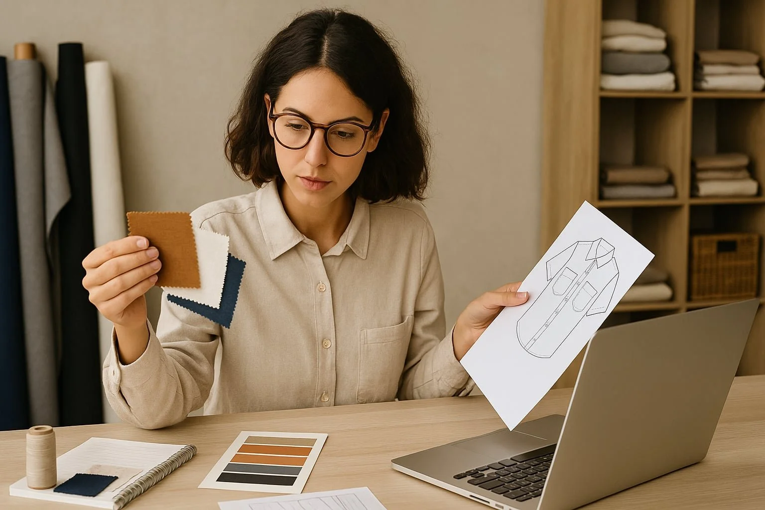 Fashion Designer Reviewing
