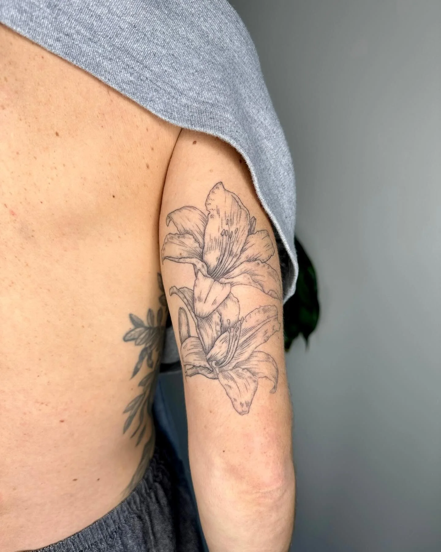 Thank you for these healed pics! If you have a tattoo by me, always feel free to message here with some well lit photos of them healed ✨💌
&bull;
&bull;
&bull;
&bull;
&bull;
#ferntattoo #lilytattoo #cactustattoo #eldertattoo 
#pnwtattooartist #seattl