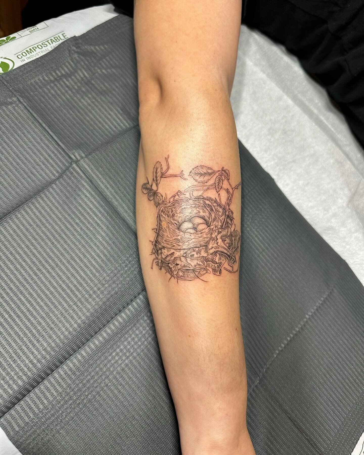 Nest for Alice, I loved doing this flash!
&bull;
&bull;
&bull;
&bull;
&bull;
&bull;
#nest #birdnest #birdnesttattoo #nesttattoo #pnwtattooartist #seattletattooartist #pnwfemaletattooartist
#seattlefemaletattooartist 
#femaleownedtattooshop #seattleta