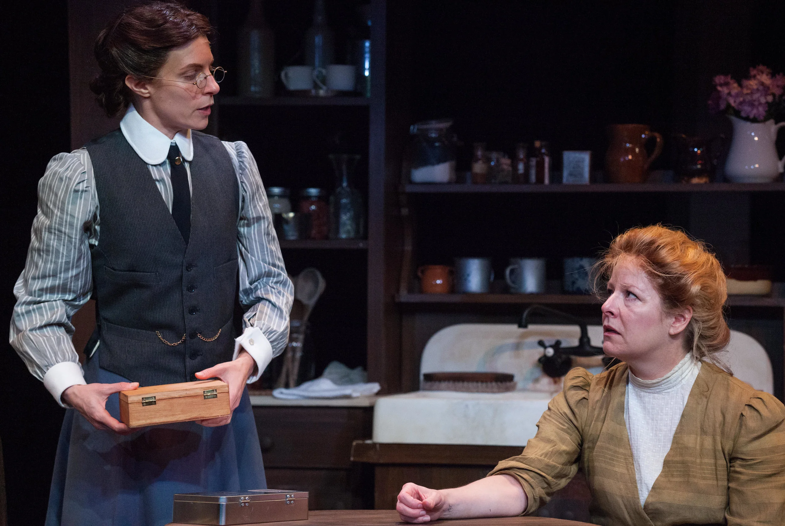 Keri as Dr. Ann Saltzer and Tasha Lawrence as Mary Mallon. Photo by Carolyn Brown.