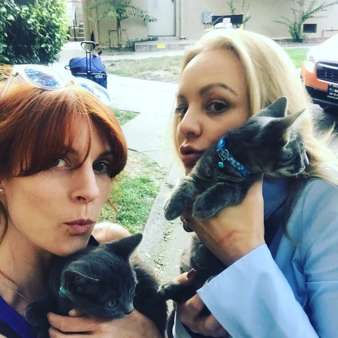 Cat Ladies filming with…CATS! A joyful afternoon with fellow Groundlings Alumna Wendi McLendon-Covey.