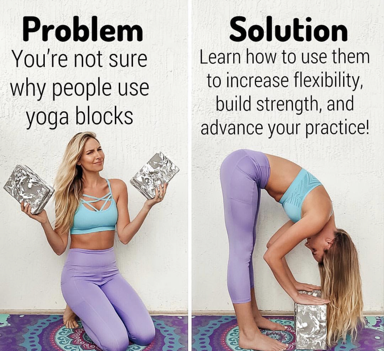 Buy MLMY (MY LIFE MY YOGA) Yoga Blocks EVA Foam Block to Support and Deepen  Poses, Improve Strength and Aid Balance and Flexibility - Pack of 1 (Cyan)  Online at Best Prices