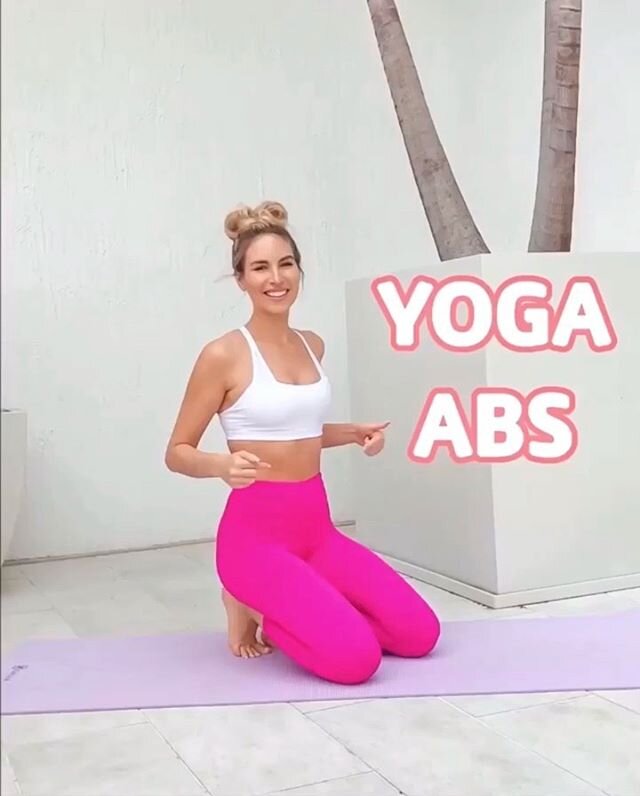 YOGA FOR ABS!!! 🙏🏼💕 Today I want to show you 5 incredible yoga inspired ab exercises to help you tone, strengthen and define your abs!! 👉🏼 These are so easy to do anywhere and are incredibly effective, make sure to save &amp; like ❤️ this post s