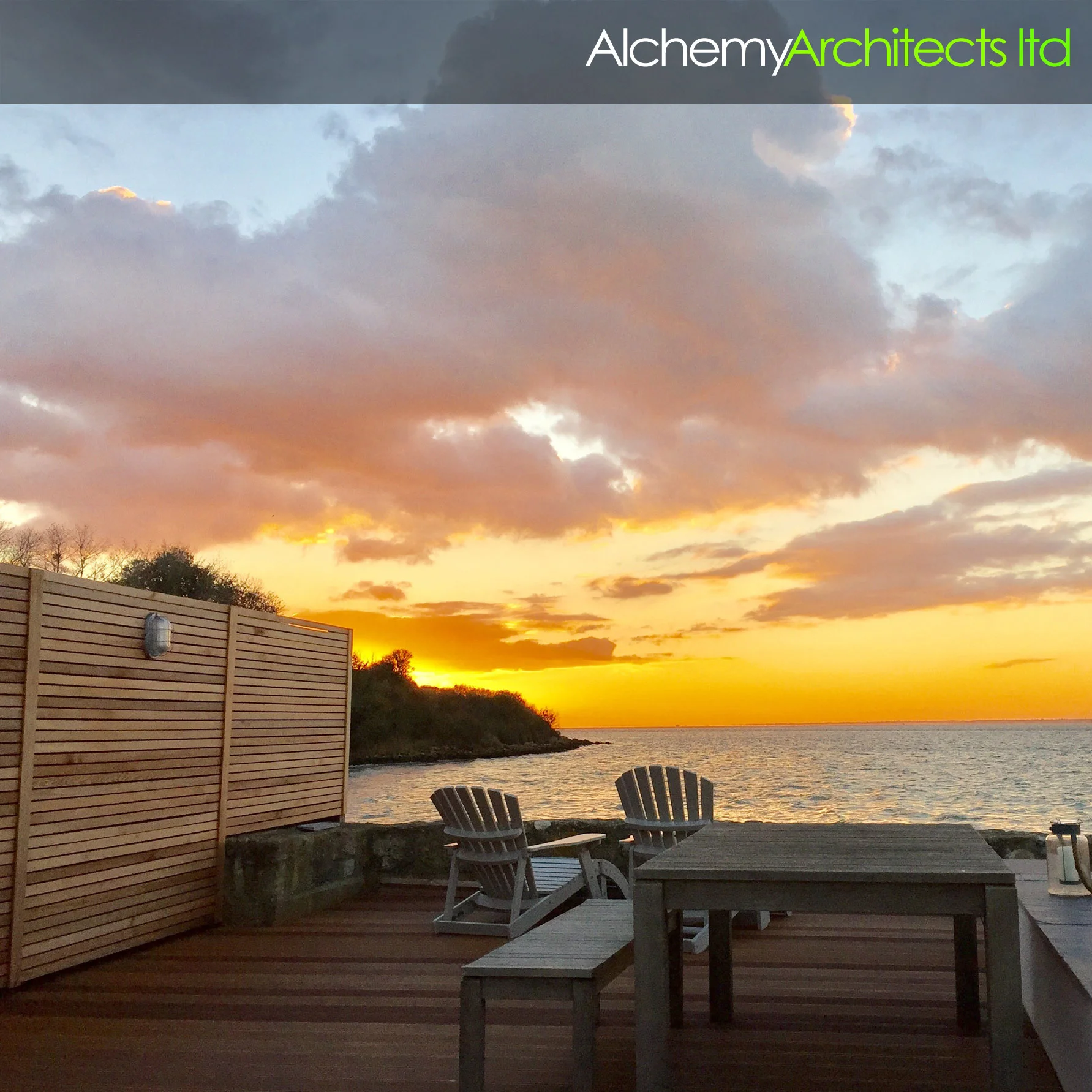 sunset deck and screen