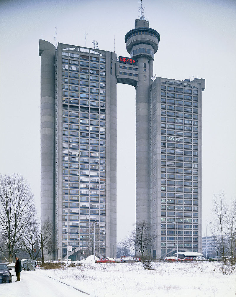 Western Gate of Belgrade in Novi Beograd. Also known at present as Genex Tower.