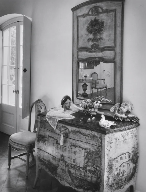 Andre Kertesz, Untitled (Still life on painted bureau), circa 1970, silver gelatin print