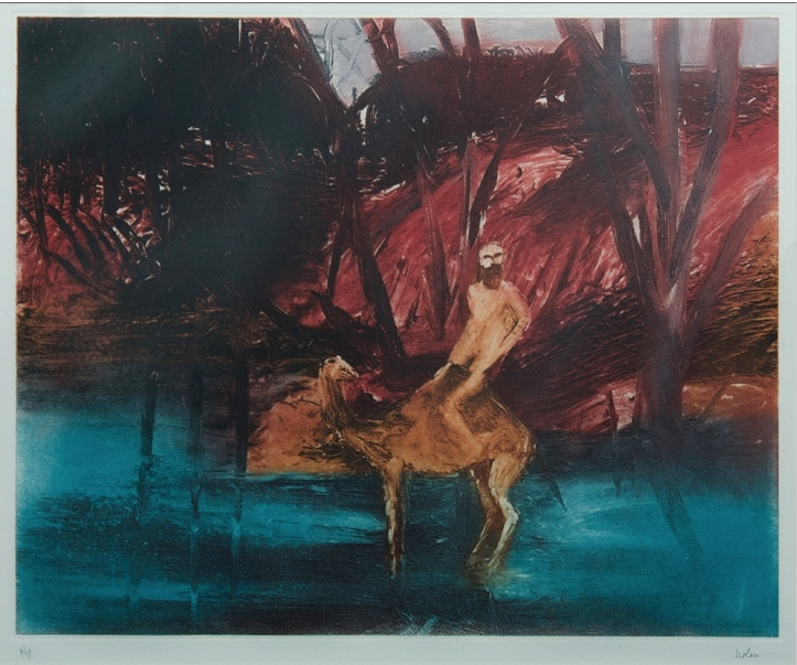 Sidney Nolan (1917-1992), Burke in the River: from Burke & Wills series, c.1961, Lithograph A/P.