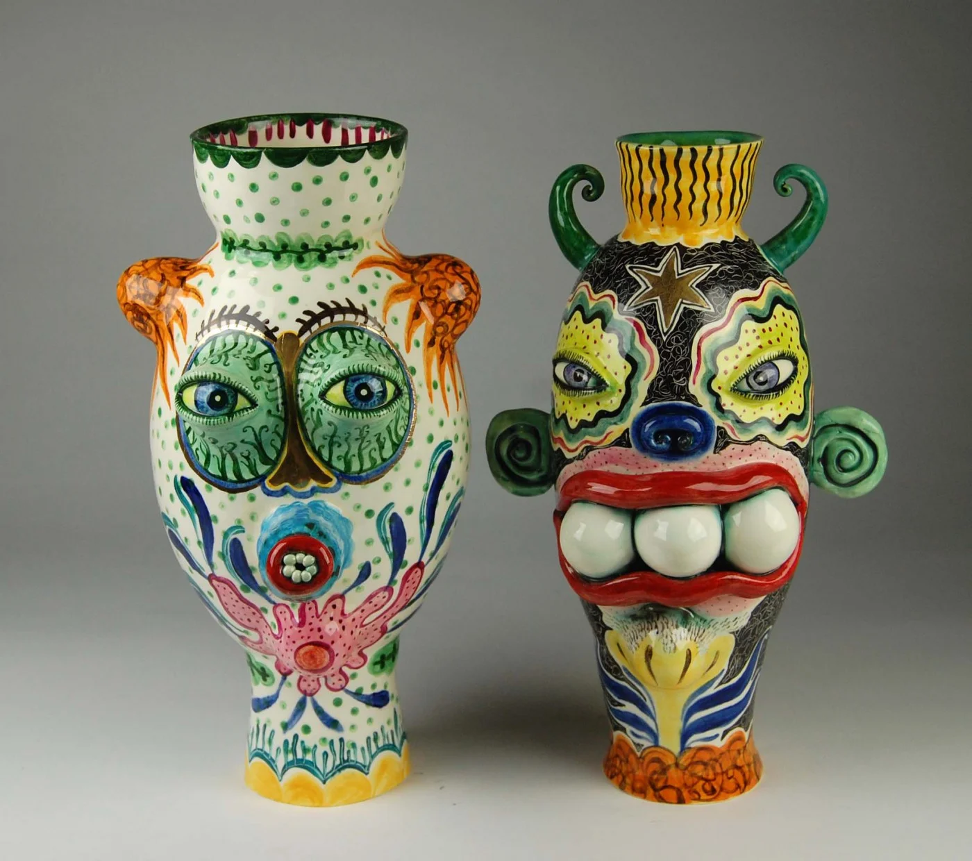 Jenny Orchard, A Rude Bear and Exile on Edith Street, 2013, ceramic vase and earthenware glazes