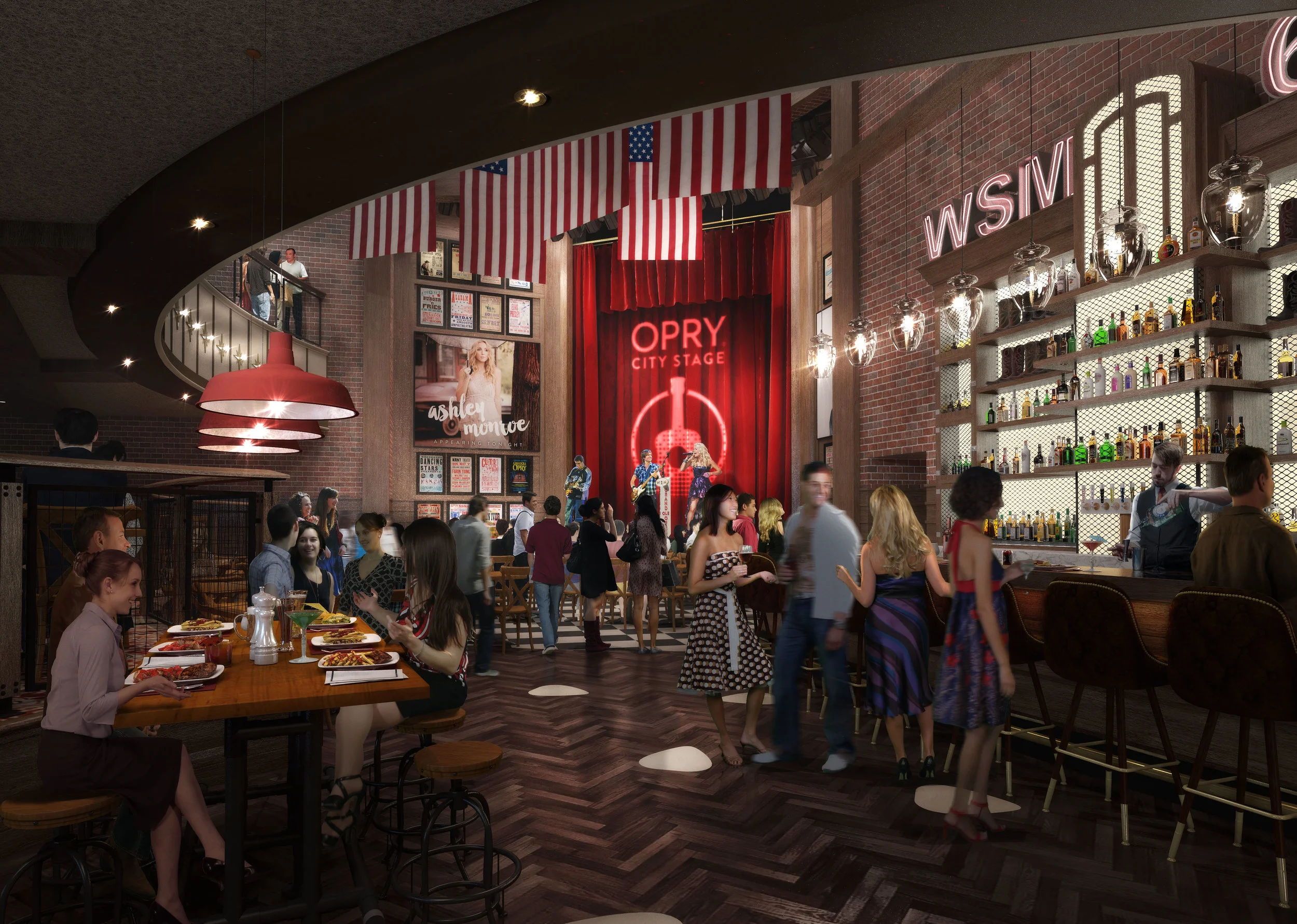 A rendering of the future Opry City Stage in Times Square.