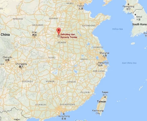 The location of the Dahuting Tombs