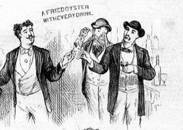 In the 19th century, American food was considered simple & rustic, appropriate for a bar snack, maybe, but not elegant dining. Harper's Weekly May 27, 1876