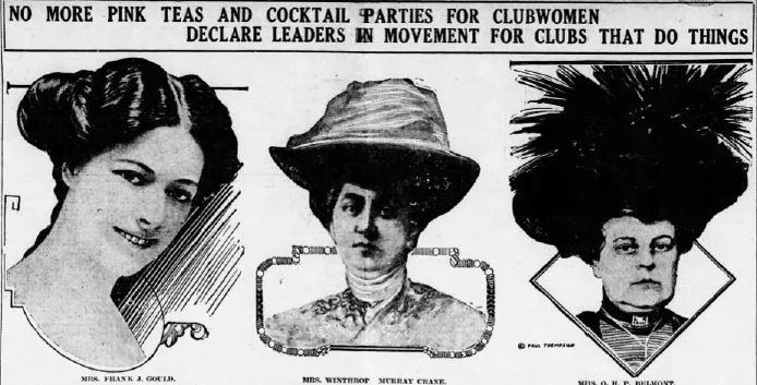 An article from the January 9th, 1913 edition of The Tacoma Times read: "Plans for the 'Woman's Committee of Fifty' are going straight ahead in spite of the emphatic chorus of 'Isn't it a shame!' and 'How perfectly horrid!' that echoes through the lounging and tea rooms of several of the most swagger (sic) women's clubs in all Gotham today. The 'Committee of Fifty' is to make efforts to put the fashionable clubs for women where there are tea parties with cocktails on the side , bridge whist for money stakes, and even more bizarre amusements out of business."