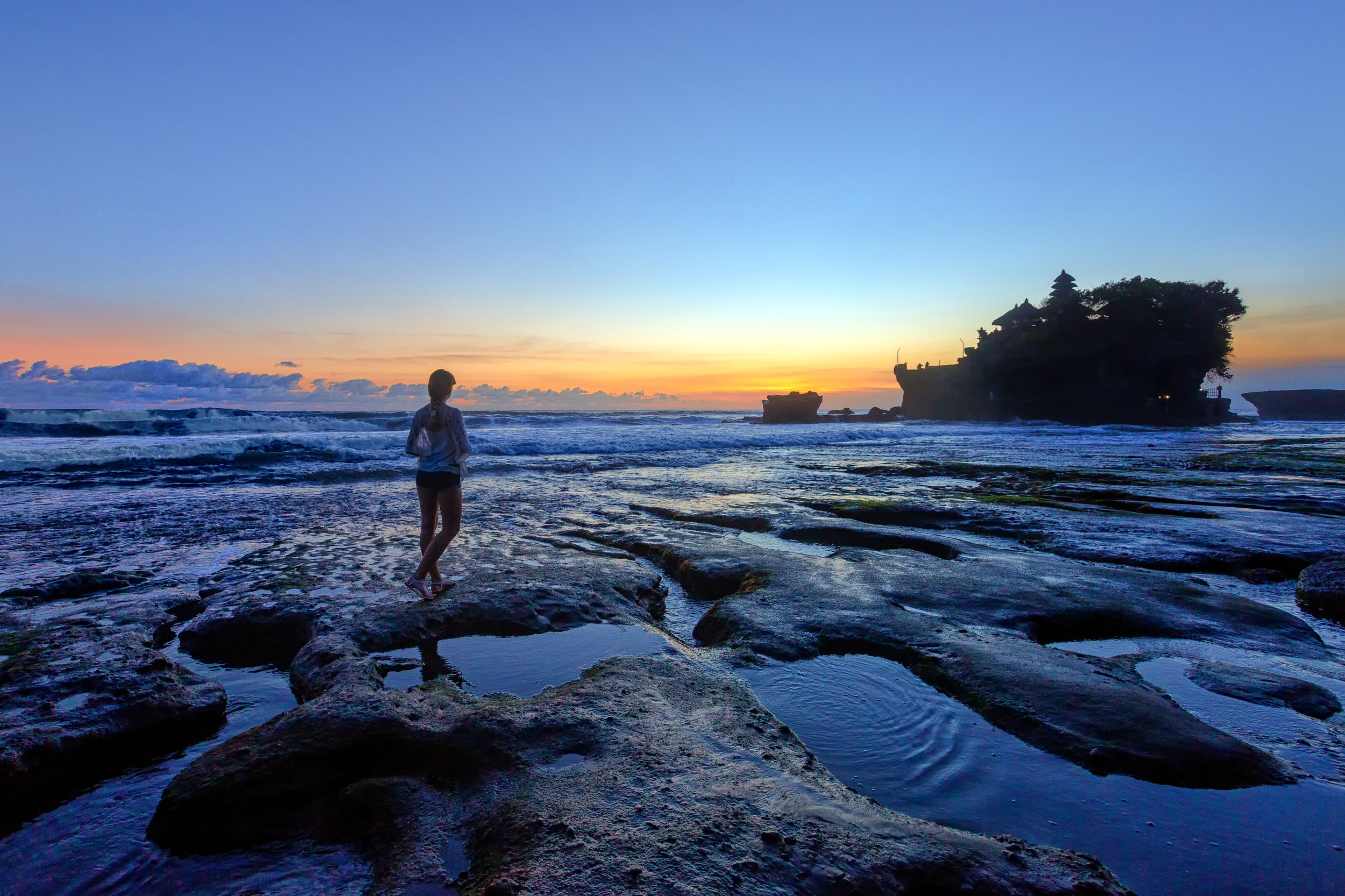 Templul Tanah Lot, la apus.