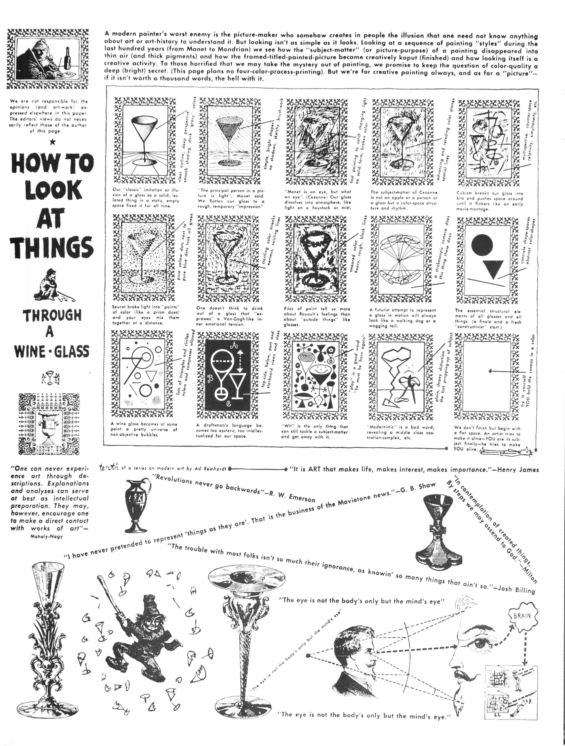ad reinhardt, How to Look at Things through a Wine-Glass, 1946, spencer museum of art, lawrence, kansas