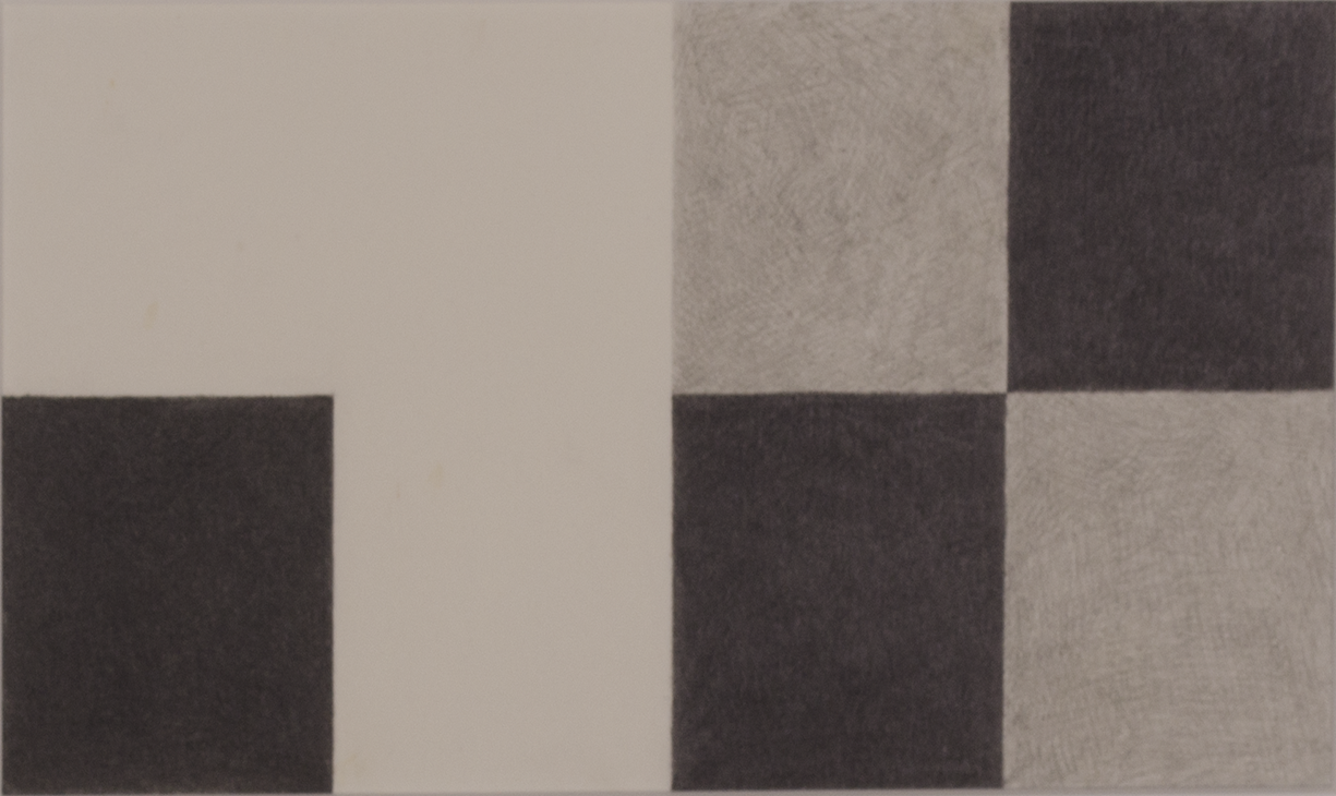 ODD MAN OUT 1974 © GRAPHITE ON PAPER 6" x 12"