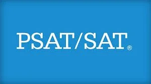 PSAT/SAT company logo on a blue background