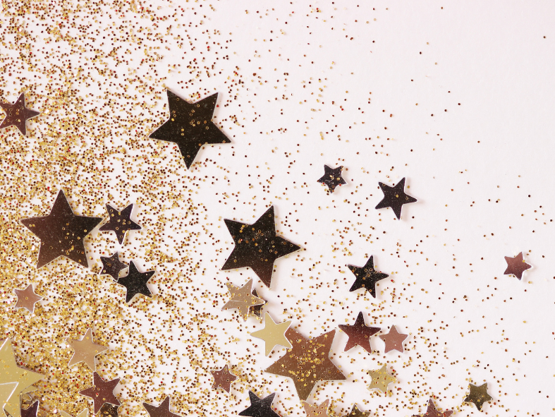 Gold stars and glitter