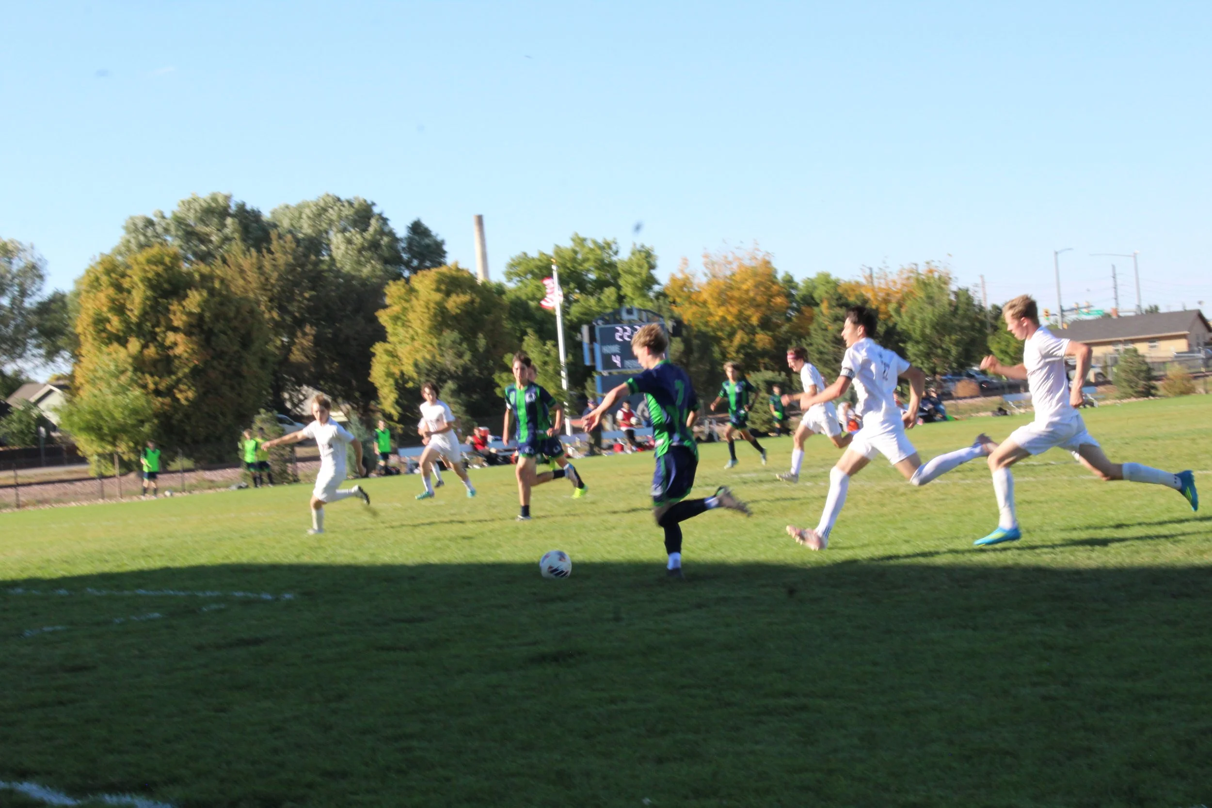Boys playing soccer