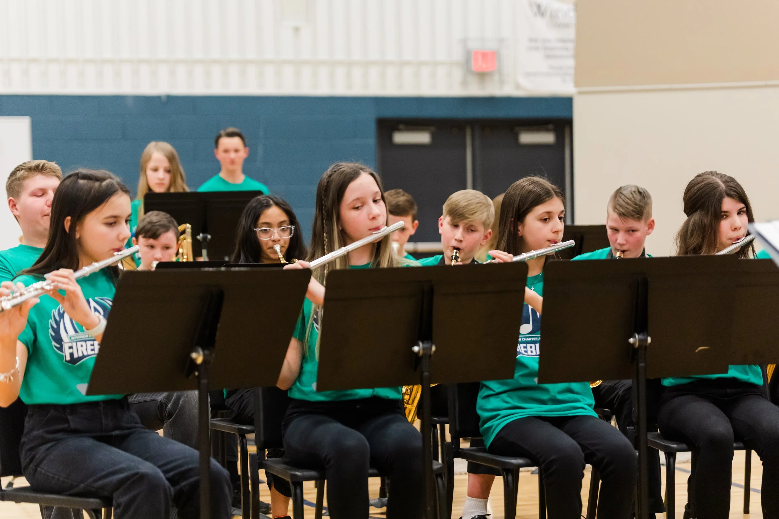 MS students playing wind instruments