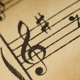 Musical notes on a paper
