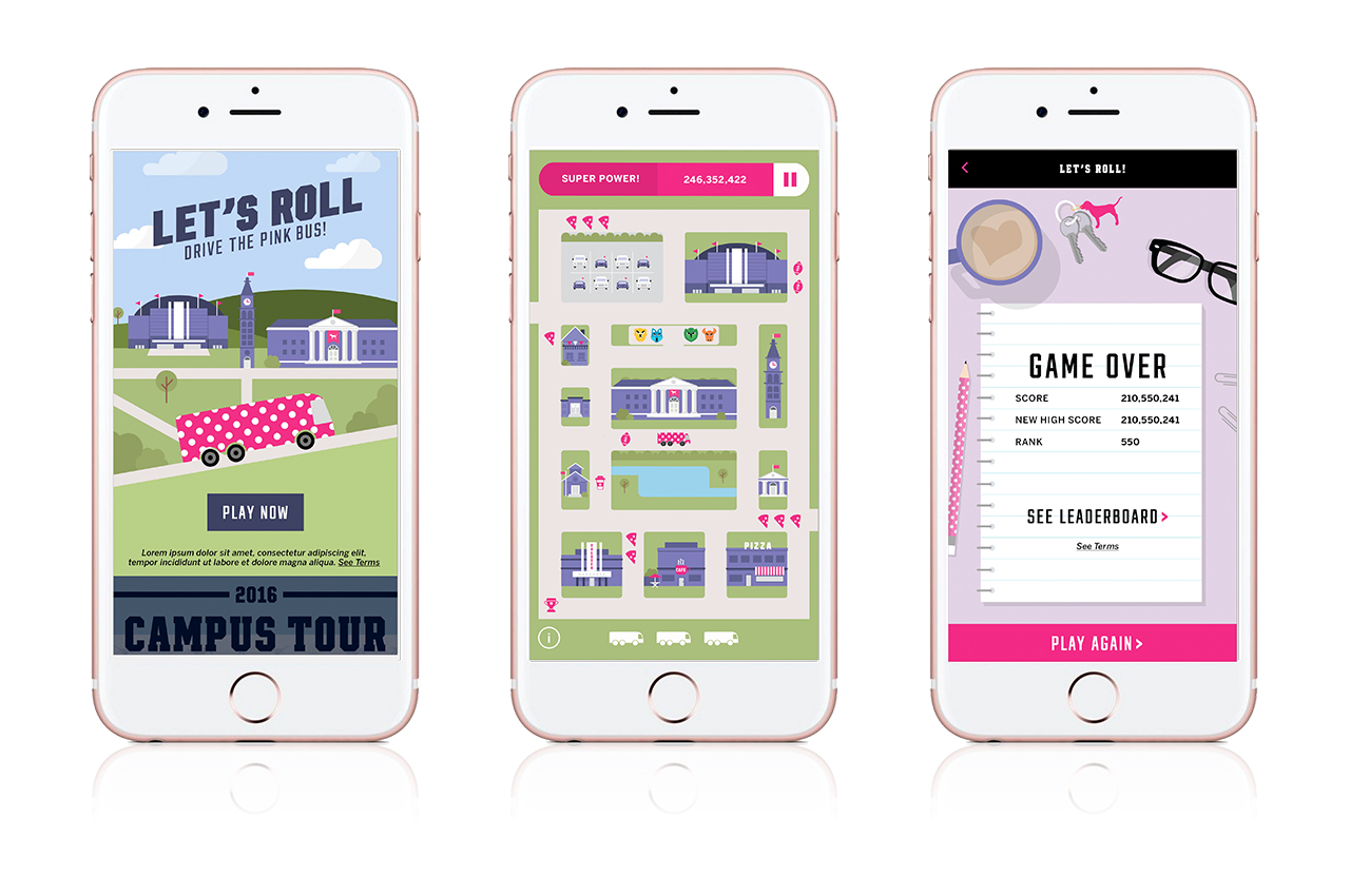    Campus Showdown pits schools against each other in a race for the biggest PINK party of the year, held on their campus! Engagement with the program was so successful, we repeated the activation in all five years I was with the brand!   