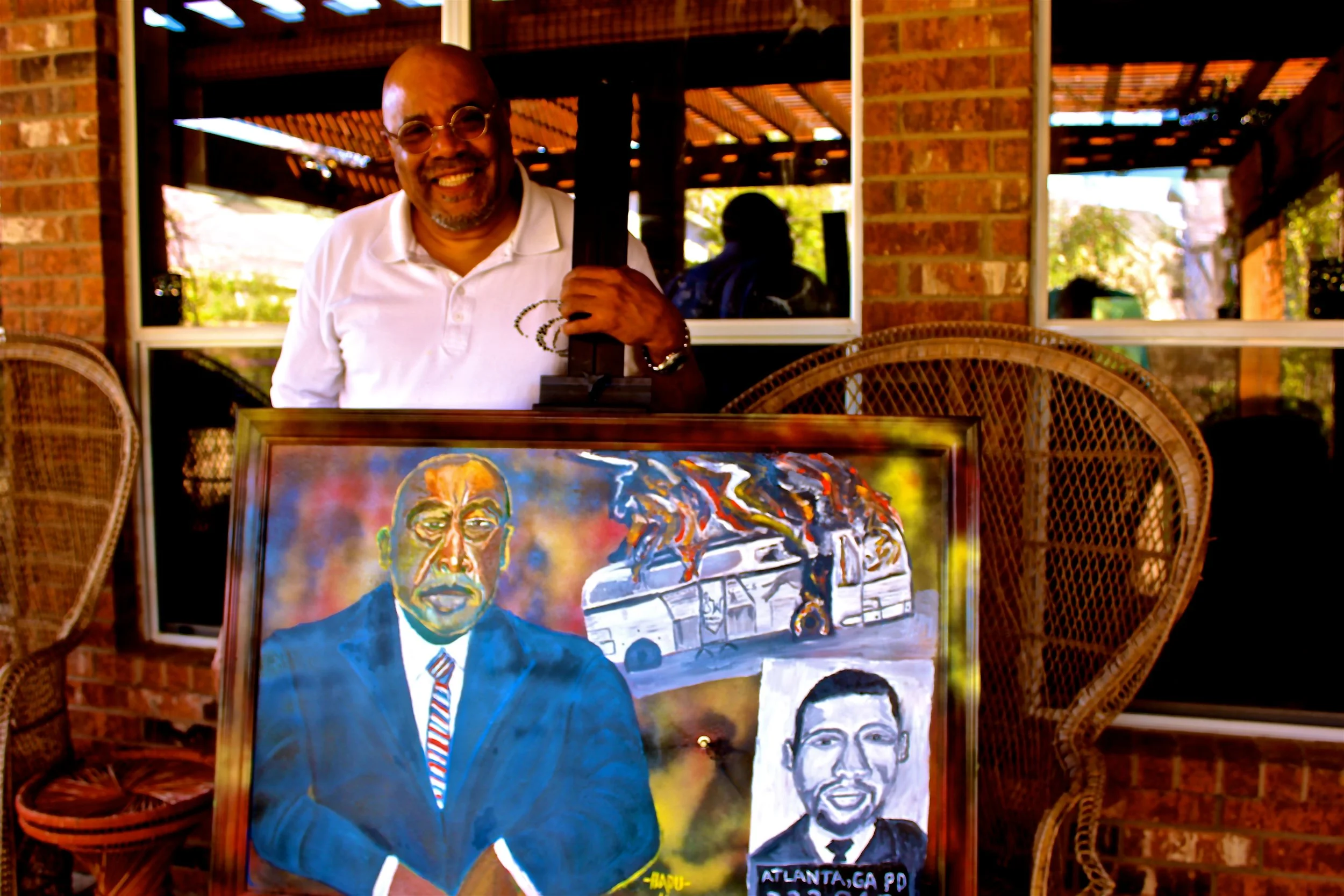 The Artist and his John Lewis hand-painted clock