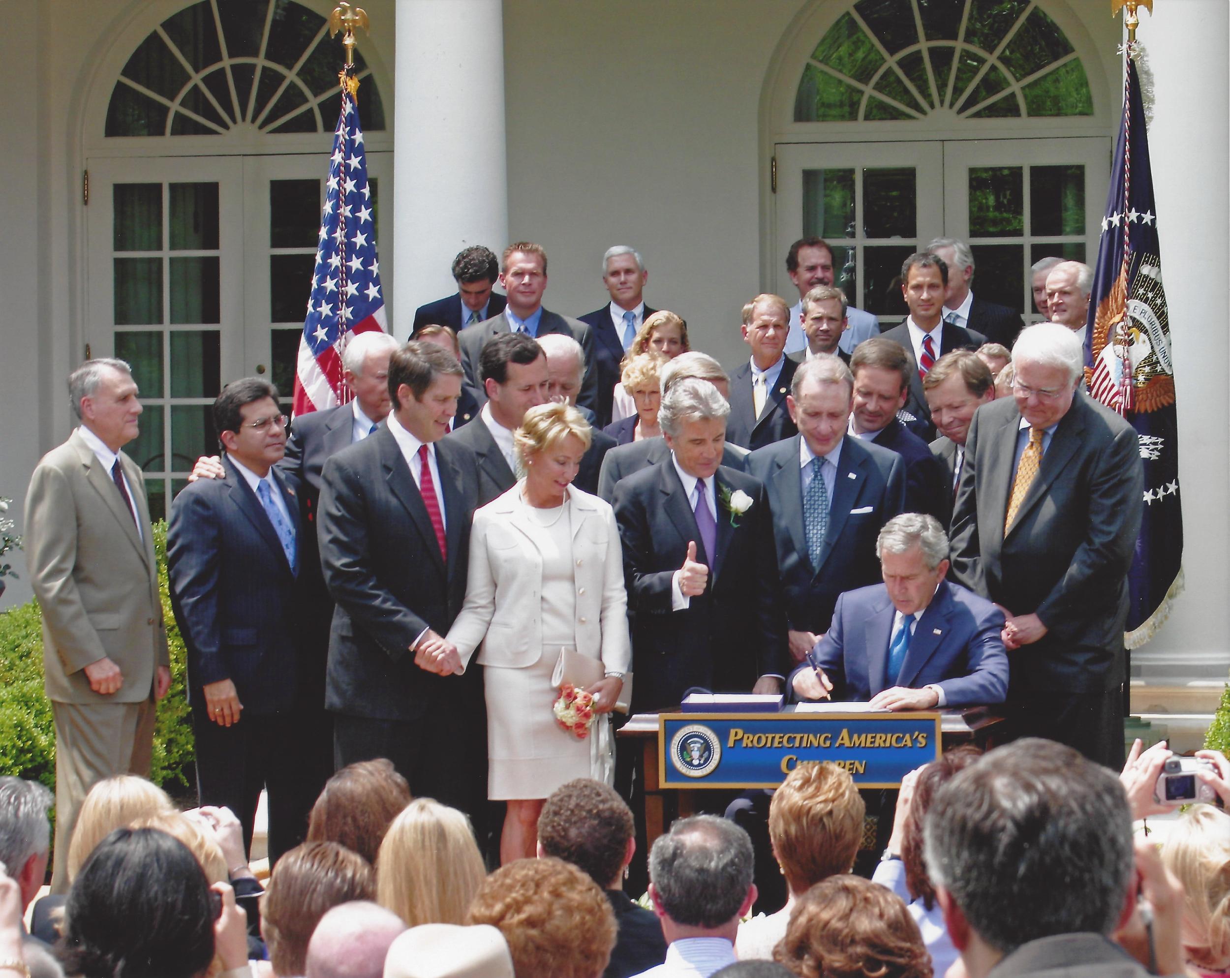 2006 07 27 Credit WH, Adam Walsh Act Bill Signing.jpg