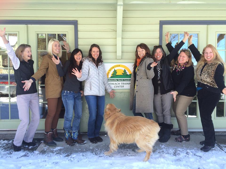 January : The year started with these intrepid trainees (including some connected to our friends at Open Doors of Asheville ) braving the snow to come to our Spruce Pine outreach center for Orton-Gillingham training. This session sparked connections that continued throughout the year: several trainees returned to tutor at camp, including (far left) Liane Measelle, (fourth from left) Betsy Bankston), and (fourth from right) Kristine Oblock.