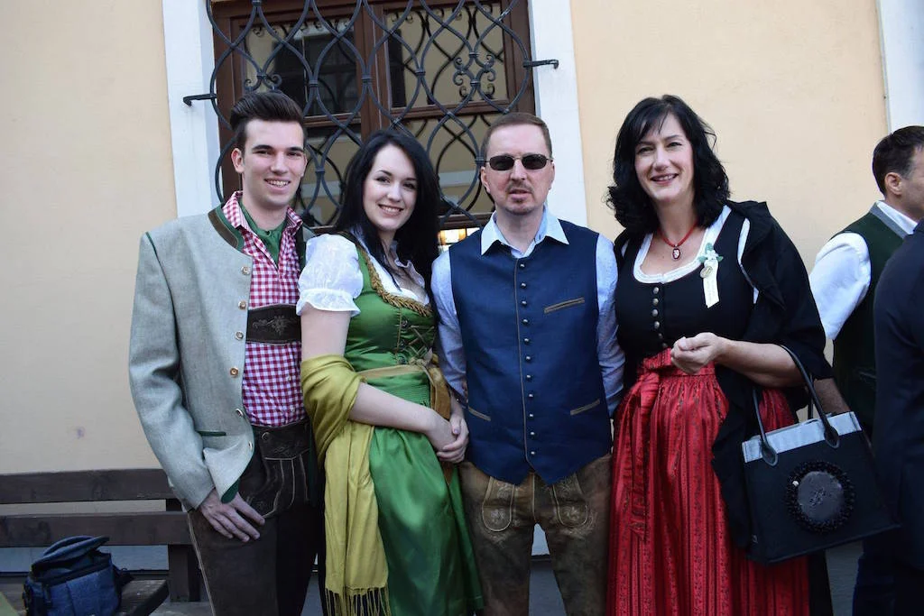 Future counselor Kathi (second from left) in a traditional dirndl from her native Austria!