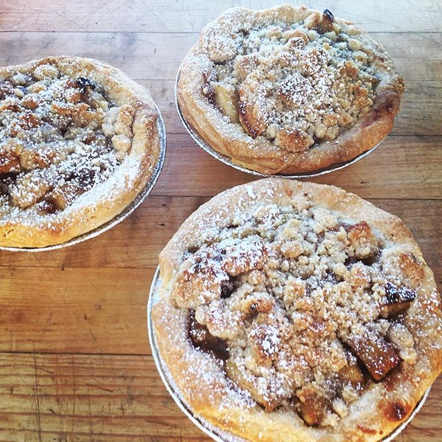 Mini Apple Pies ready for the case at #5250 cafe! Fall baking is in full swing. #baking #fallbaking #apples #applepie #pastrychef #amorettiarmy