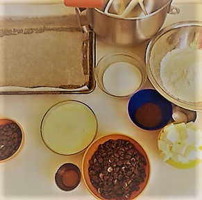 Nutty Chocolate Streusel Bars Mise en place