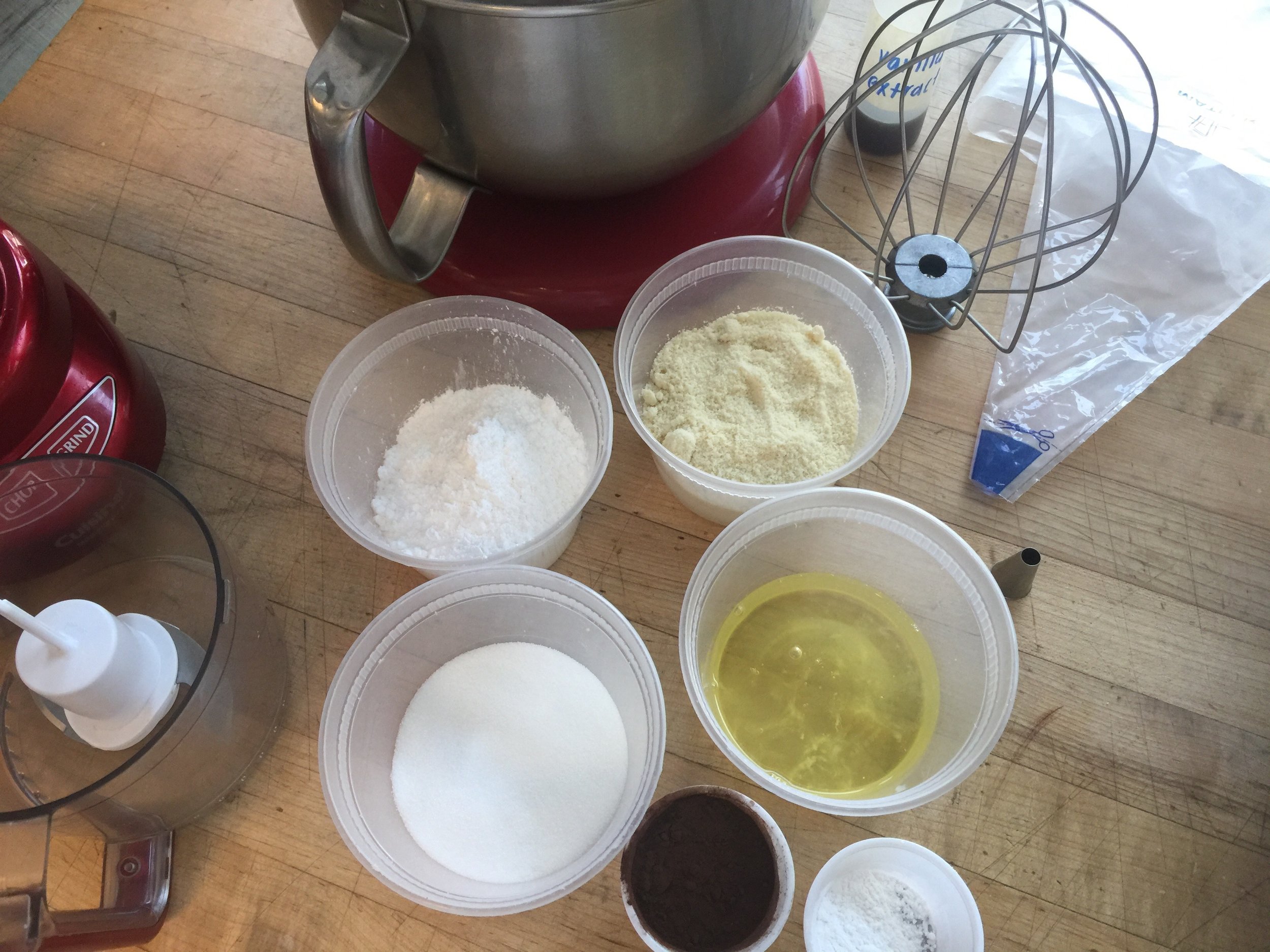 Chocolate Macaron Mise en place