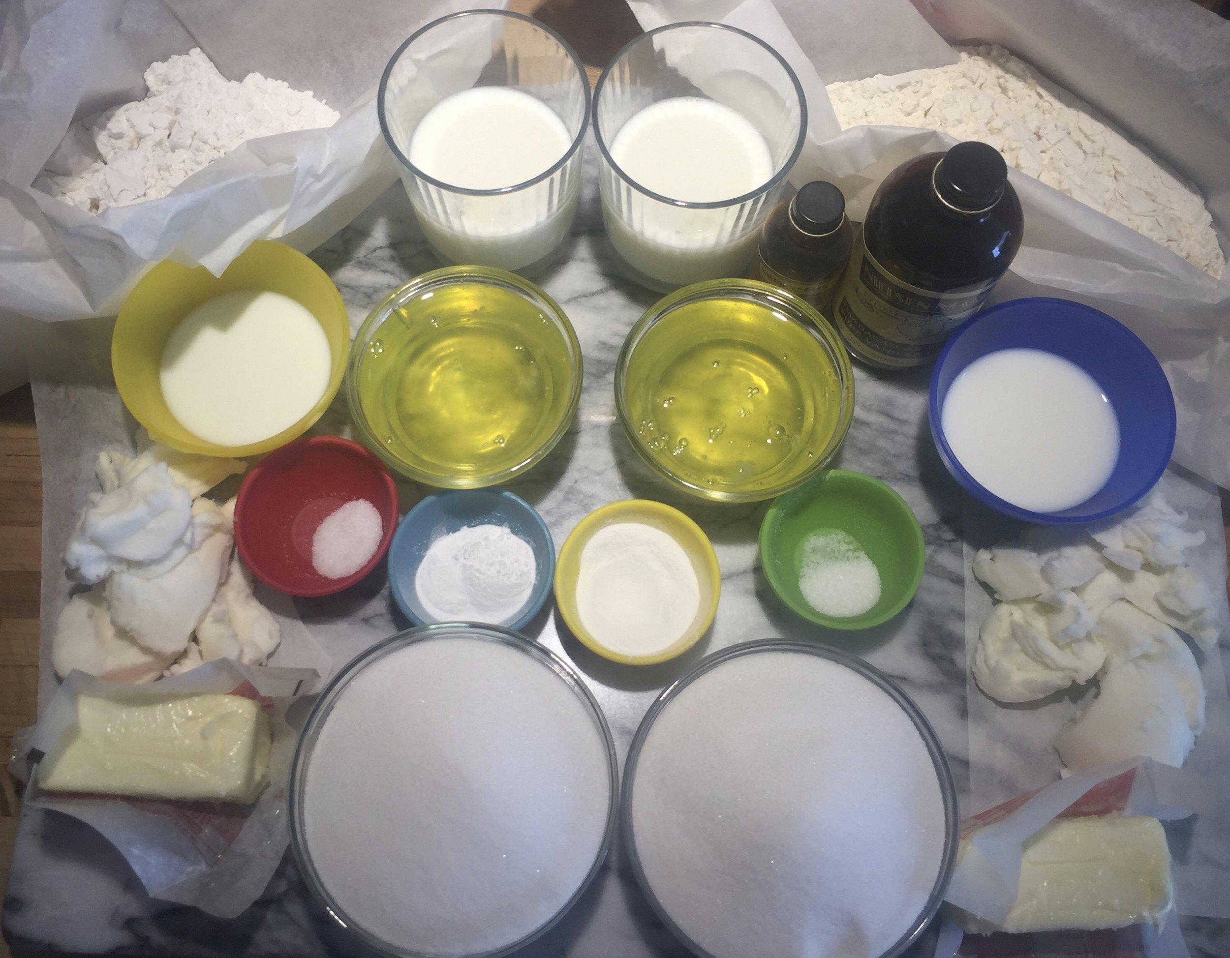 Mise en Place for both cakes