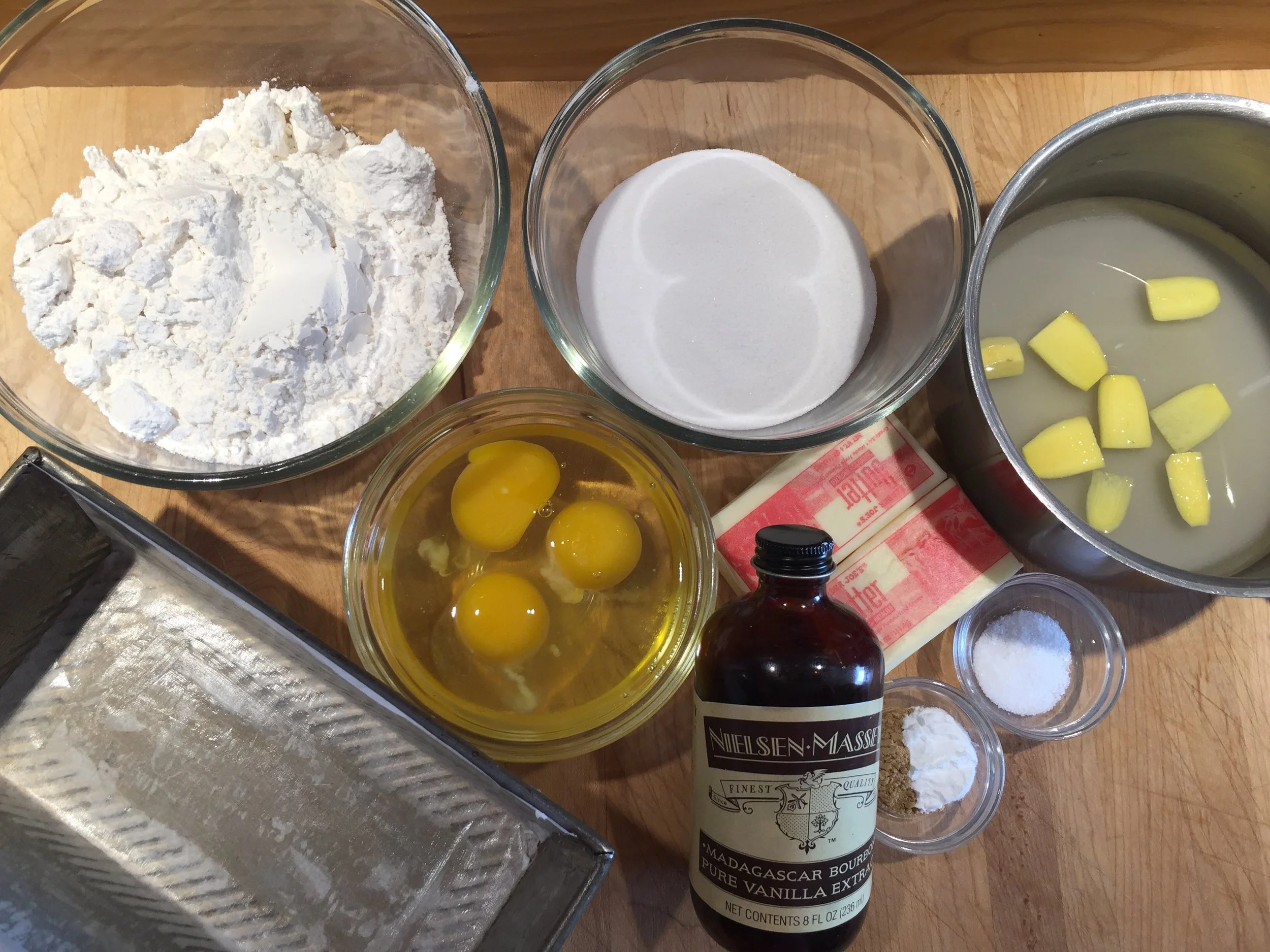 Ginger Pound Cake Mise en Place