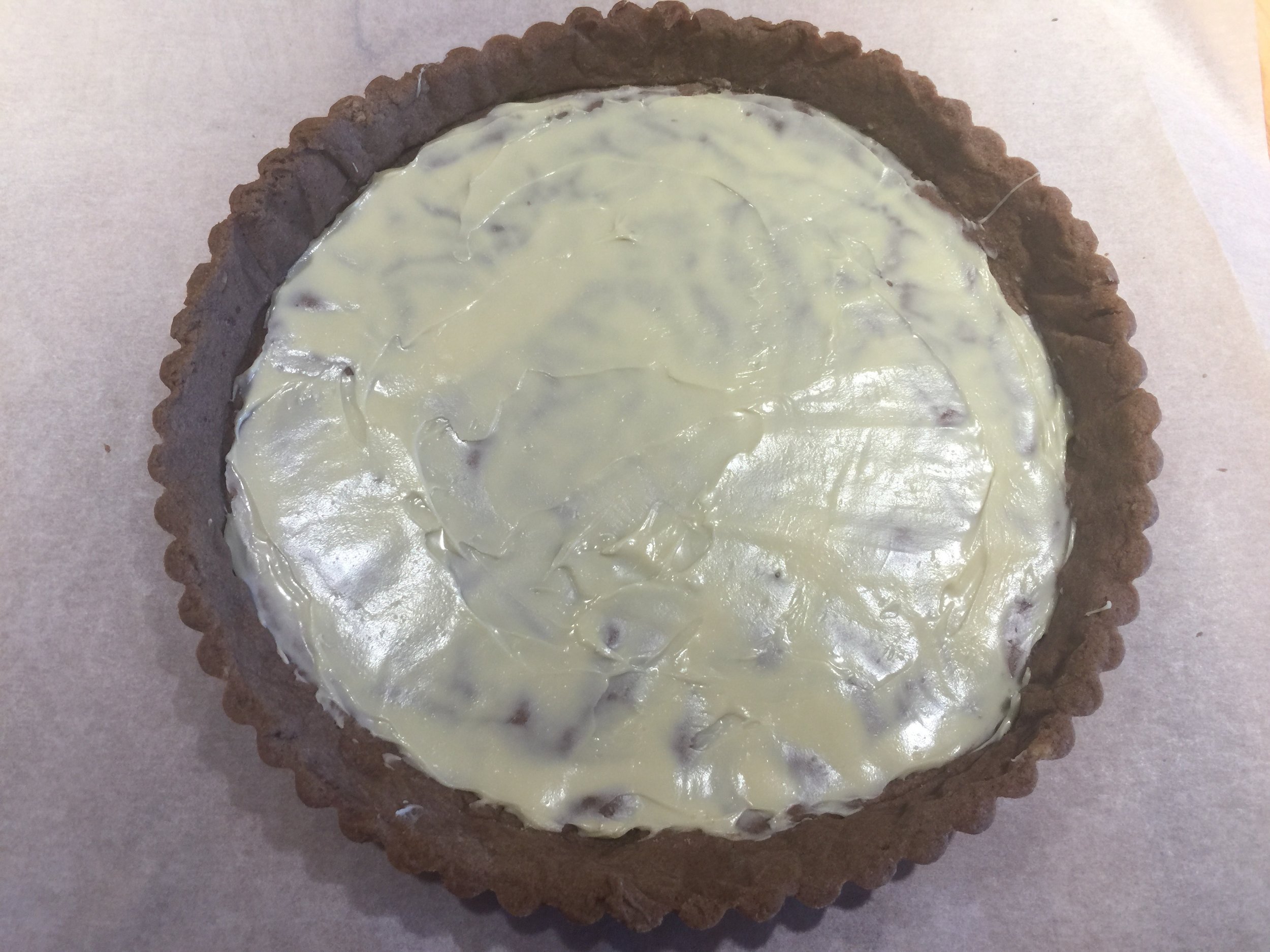 White chocolate painted bottom