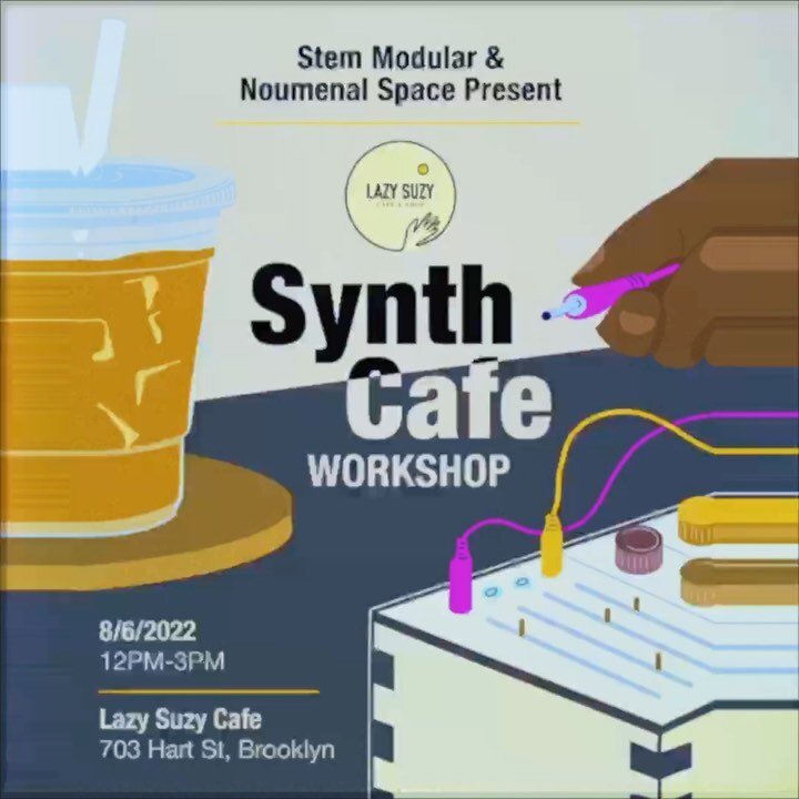 @stemmodular and @noumenal.space presents the Synth Cafe Workshop hosted at @lazysuzycafe ! Come thru and get a crash course on modular and traditional synthesizers. Learn how to make blips, bloops, and The Stranger Things theme song!

From Noon-3pm,
