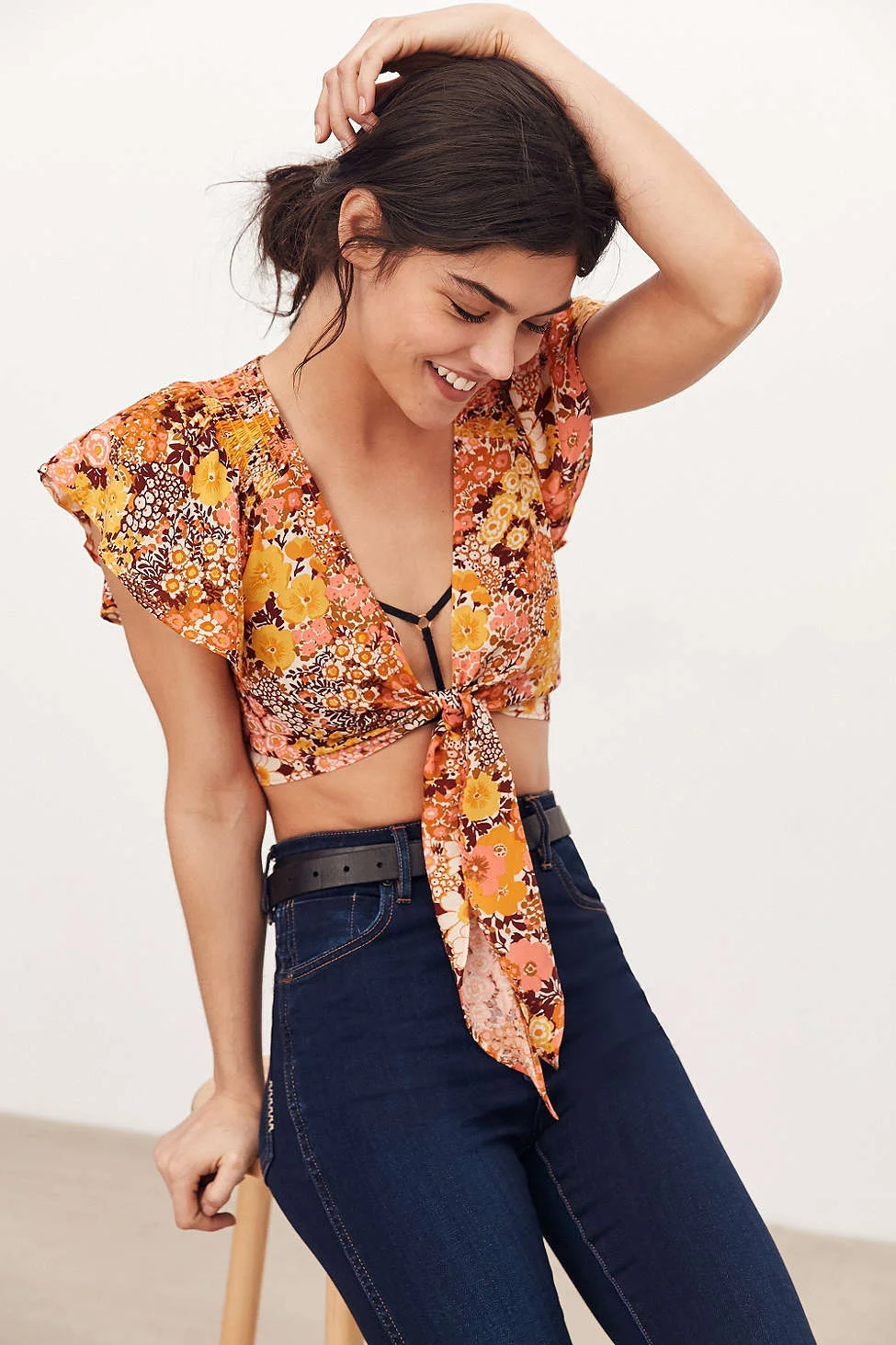 Urban Outfitter's Bridgitte Tie-Front Cropped Top ($19.99)