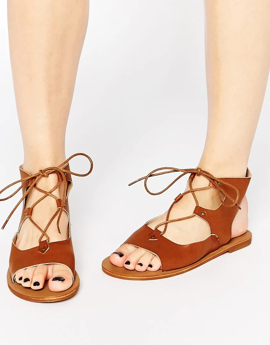 Asos' London Rebel Gladiator Flat Sandals ($25)